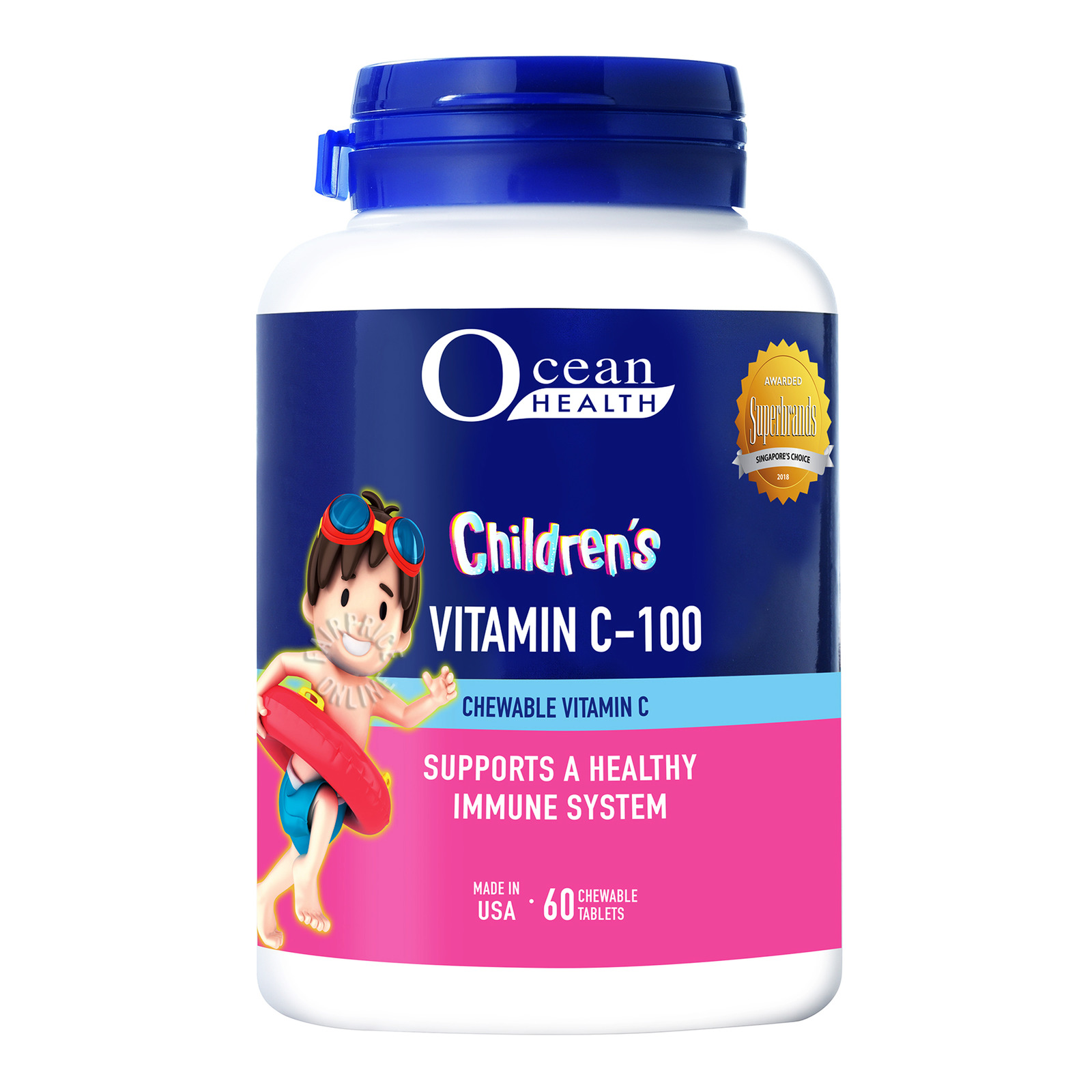 Ocean Health Children's Chewable Vitamin C100 60s healthybeauty365