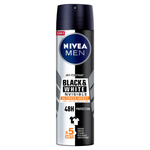 Nivea Men Black & White Ultimate Impact Spray Deodorant 150ml ...