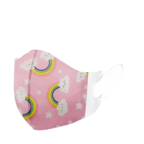 3D Disposable Children's Face Mask Pink Rainbow 10s