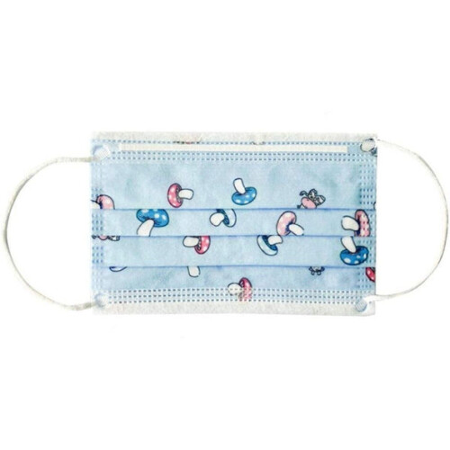 Child Protective Face Mask Design Blue Mushroom 10s