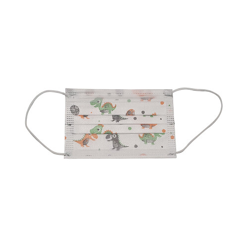 Child Protective Face Mask Design White Dinosaur 10s