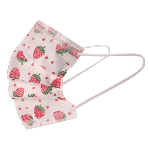 Child Protective Face Mask Design White Strawberry 10s