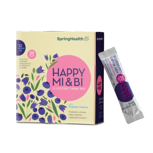 SpringHealth Happy Mi & Bi with 30 Billion CFU Probiotics Blueberry Drink Mix 12s x 2g
