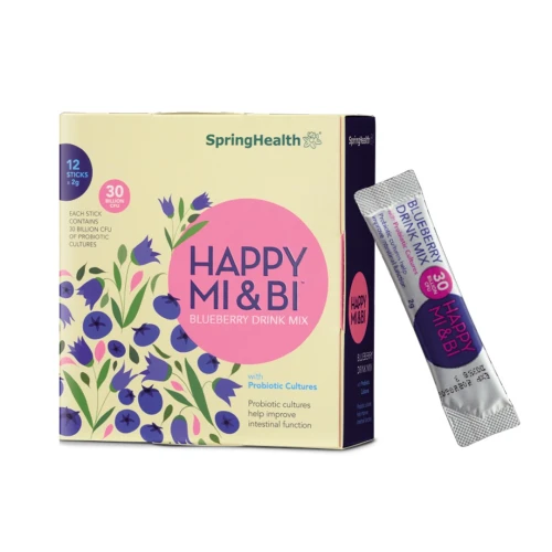 SpringHealth Happy Mi & Bi with 30 Billion CFU Probiotics Blueberry Drink Mix 12s x 2g