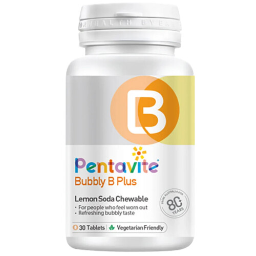 Pentavite Bubbly B Plus Lemon Soda Chewable 30s