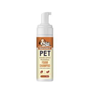 Nanovet Pet Medicated Waterless Foam Shampoo 200ml