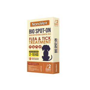 Nanovet Bio Spot-On Flea and Tick Treatment For Dog 2-10Kg