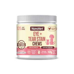 Nanovet Pet Eye + Tear Stain Chews Chicken Flavor 45 Chews