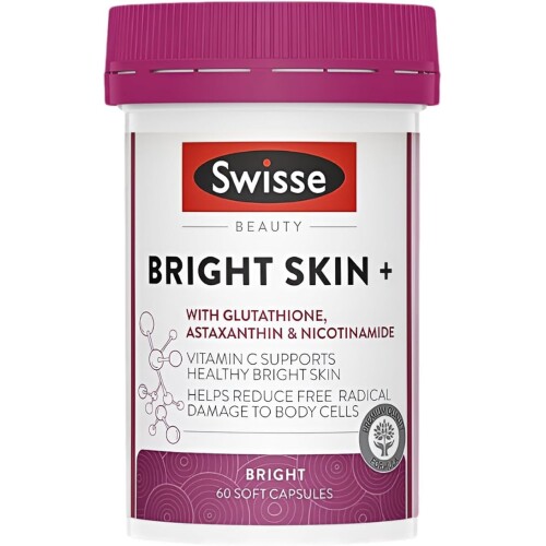 Swisse Beauty Bright Skin+ With Glutathione, Astaxanthin & Nicotinamide 60s