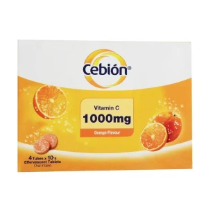 Cebion Vitamin C 1000mg Orange Flavour Effervescent 4x10s