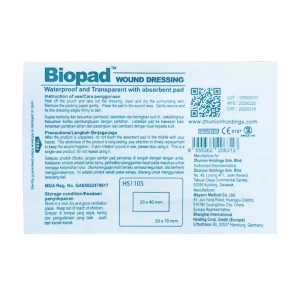 Biopad Wound Dressing Waterproof And Transparent With Absorbent Pad HS1105 1s