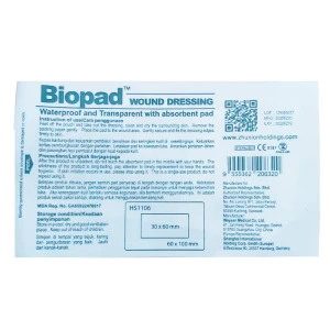 Biopad Wound Dressing Waterproof And Transparent With Absorbent Pad HS1106 1s