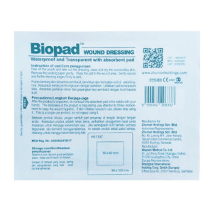 Biopad Wound Dressing Waterproof And Transparent With Absorbent Pad HS1107 1s