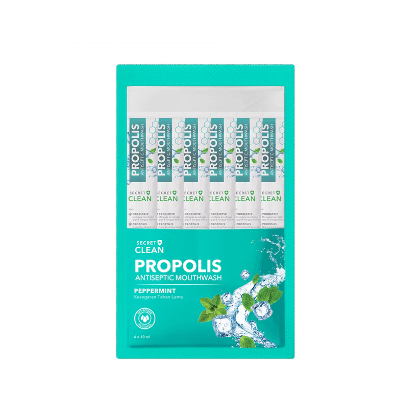 Secret Clean Propolis Mouth Wash Peppermint 6x10ml Sachet