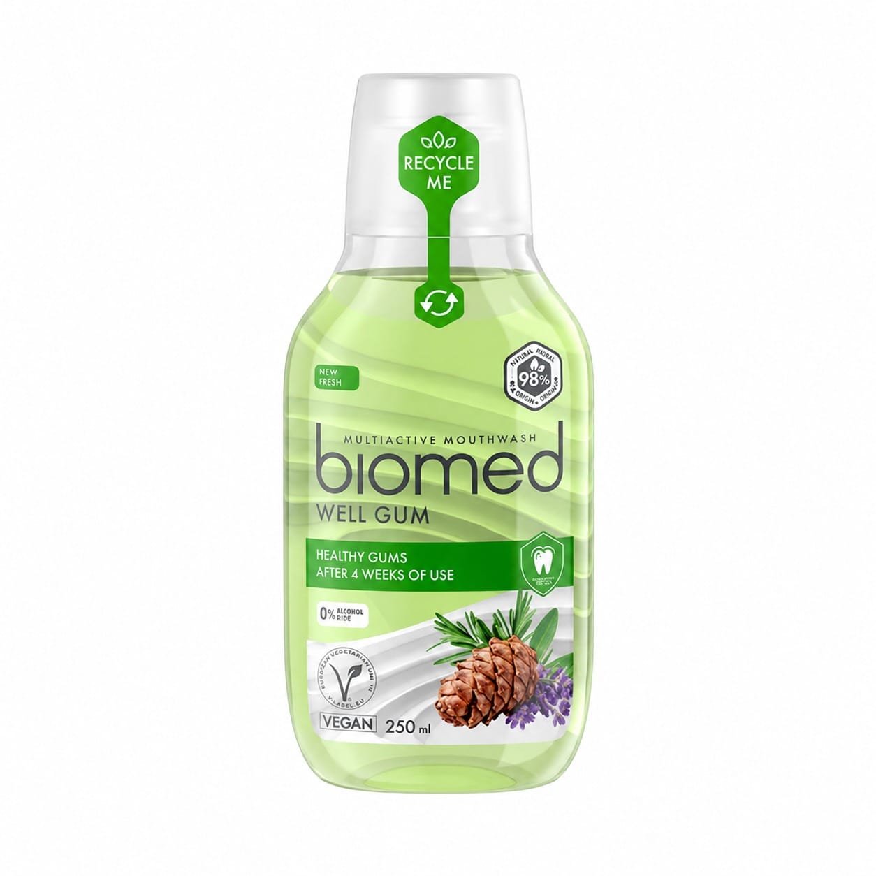 Biomed Multiactive Mouthwash Well Gum Mint Herbs 250ml