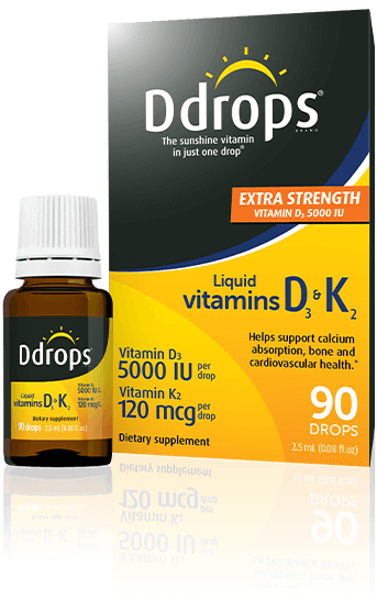 Ddrops Liquid Vitamin D3 5000IU With K2 2.5ml