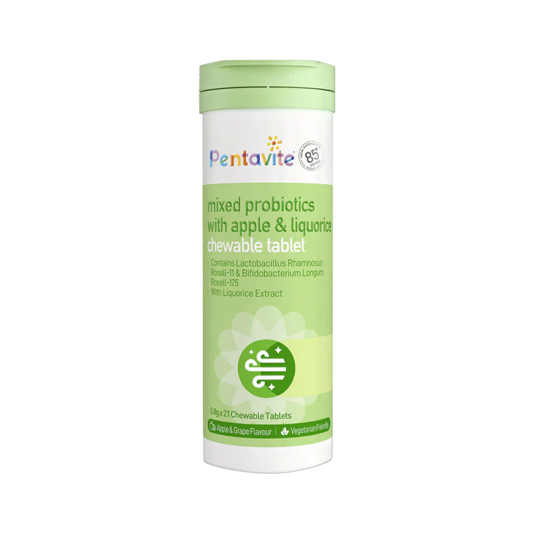 Pentavite Mixed Probiotics With Apple & Liquorice Chewable Tablet 21s
