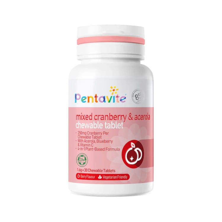 Pentavite Mixed Cranberry & Acerola Chewable Tablet 30s